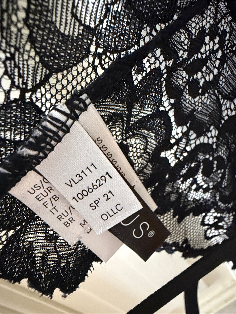 VENUS Black Lace Strappy Bralette with matching Open Back Panty - Picture 7 of 7